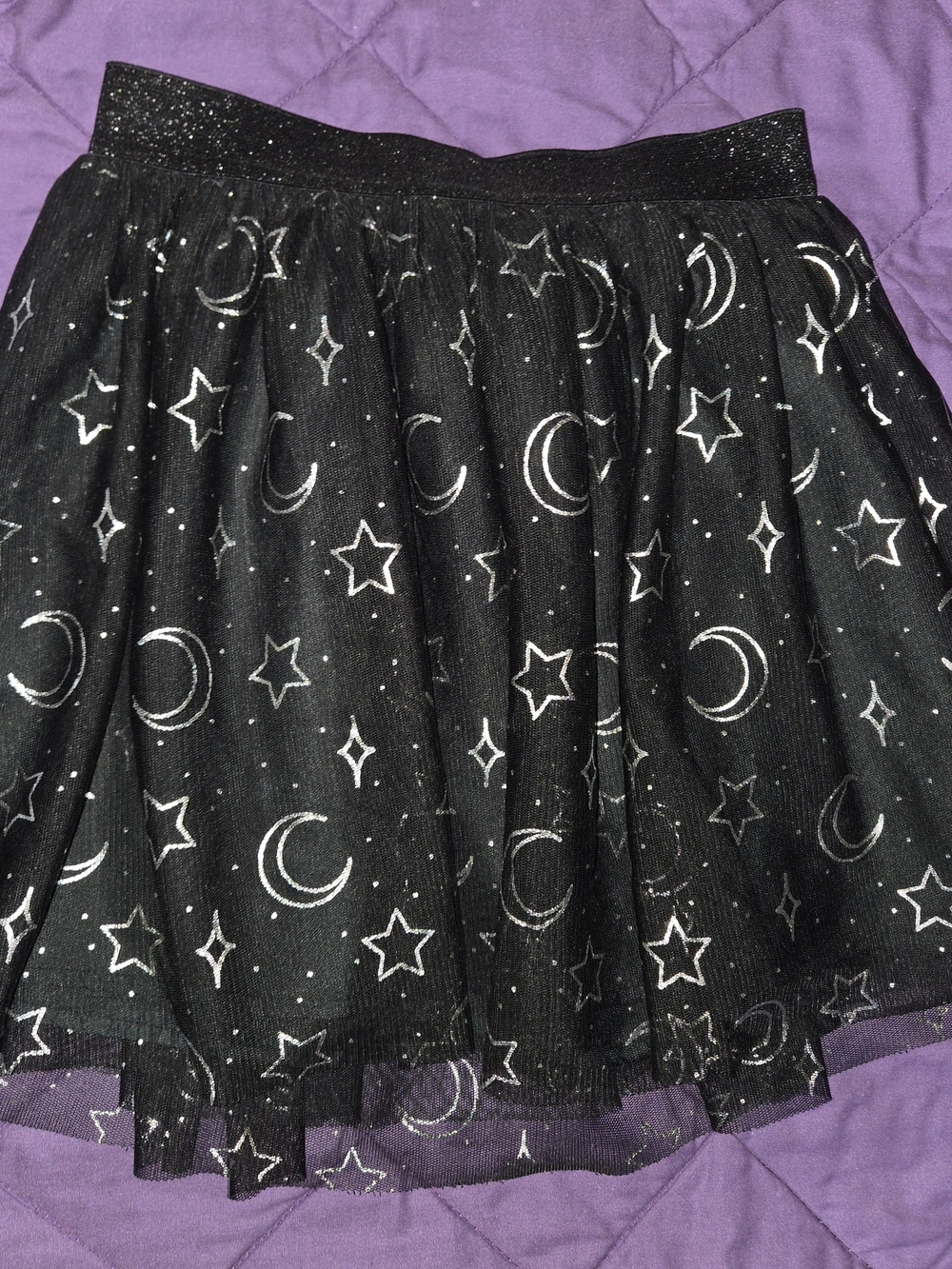 Cat & Jack Black Moon and Star Tulle Skirt